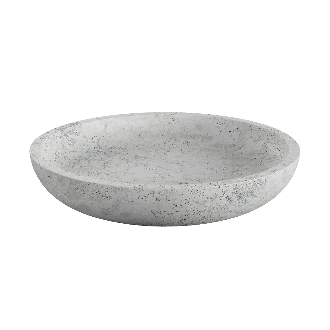 Caselle 50cm white travertine decorative bowl