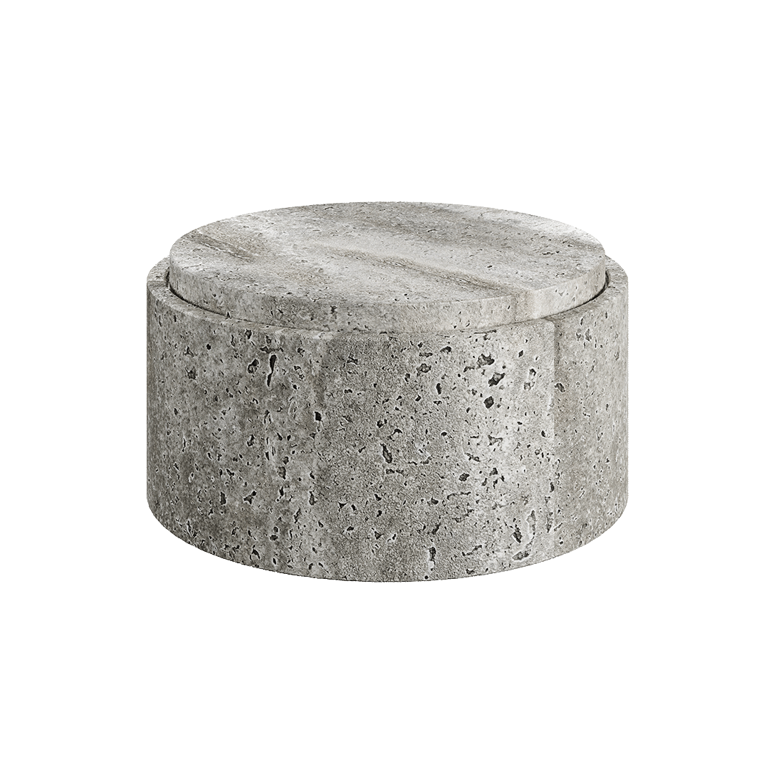 Caselle 25cm grey travertine storage jar