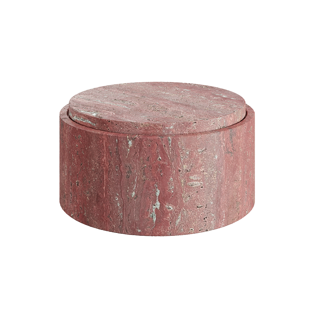 Caselle 25cm red travertine storage jar