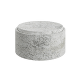 Caselle 25cm white travertine storage jar
