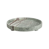 Caselle 45cm forest green marble round tray with feet