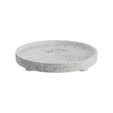Caselle 45cm white travertine round tray with feet