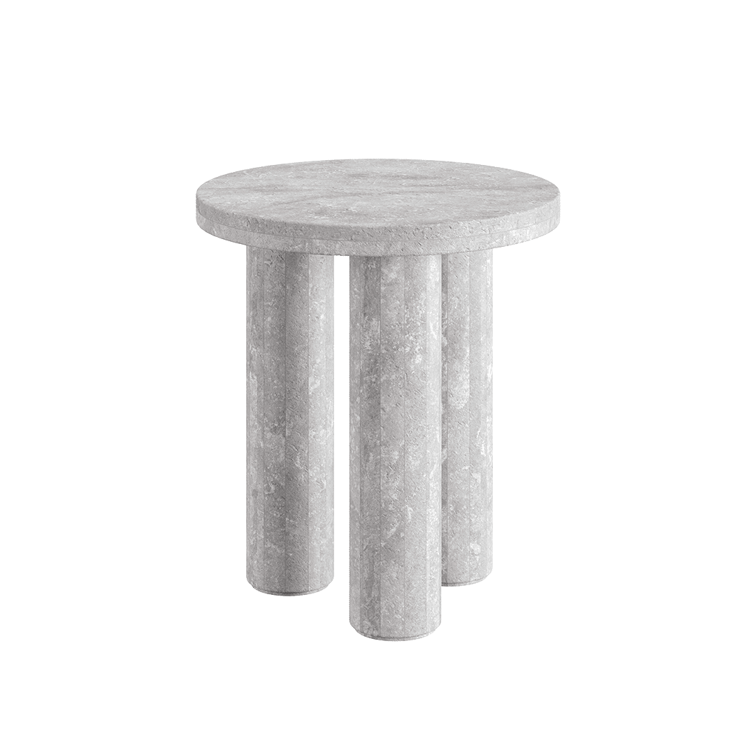 Casoli Grey Travertine Side Table 45cm