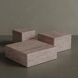 Cerazo red travertine tables set of 3