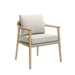 N1 luxury light teak outdoor furniture with mid century inspired rope detail garden dining chair