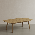 N1 Coffee Table Light Teak Oatmeal Textured Weave Teak Wood