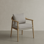 N1 Dining Chair Light Teak Oatmeal Textured Weave Teak Wood