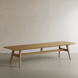 N1 Eight Seater Dining Table Light Teak Wood