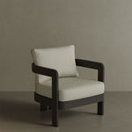 N3 Kohl Pearl Herringbone lounge chair, featuring soft, durable fabric in a refined pearl colour with a classic herringbone pattern. The chair is supported by a sleek aluminium frame, offering a stylish and comfortable design that suits both indoor and outdoor spaces.