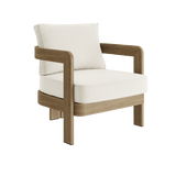 N3 Lounge Chair Oak Cirrus Textured Weave Aluminium