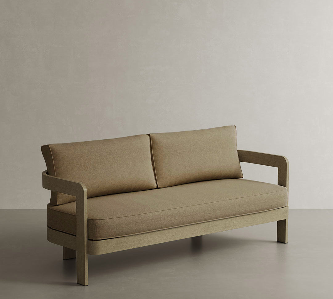 N3 Three-Seater Sofa in Wheat Canvas, featuring a refined, textured fabric in a subtle wheat hue. The sofa’s contemporary silhouette is paired with a robust frame, offering a stylish yet inviting seating option that effortlessly blends comfort and sophistication, perfect for modern living spaces.