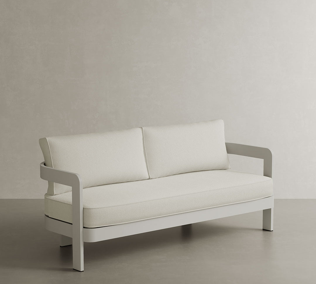 A contemporary N3 three-seater sofa in Cirrus Textured Weave, featuring soft, durable fabric with a subtle, sophisticated texture. The clean lines and modern design make it a versatile and stylish addition to any space, providing both comfort and elegance. The neutral colour enhances its timeless appeal, perfect for enhancing both indoor and outdoor settings.