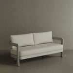 A stylish N3 three-seater sofa in Taupe Pearl Herringbone, featuring soft, durable fabric with a subtle herringbone pattern. The sleek aluminium frame adds a modern touch, ensuring both strength and elegance. Its warm taupe colour and refined design make it a versatile and sophisticated addition to any outdoor or indoor space.