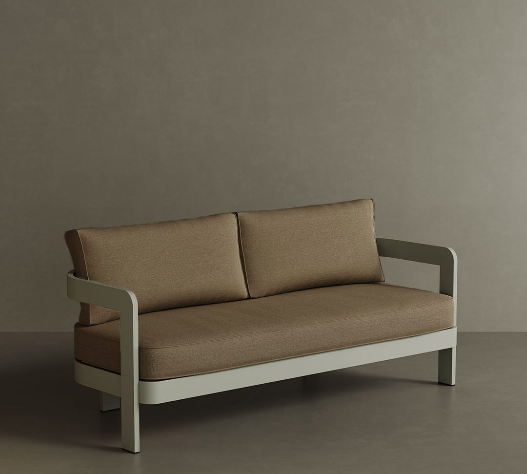 N3 Taupe Wheat Canvas Three Seater Sofa