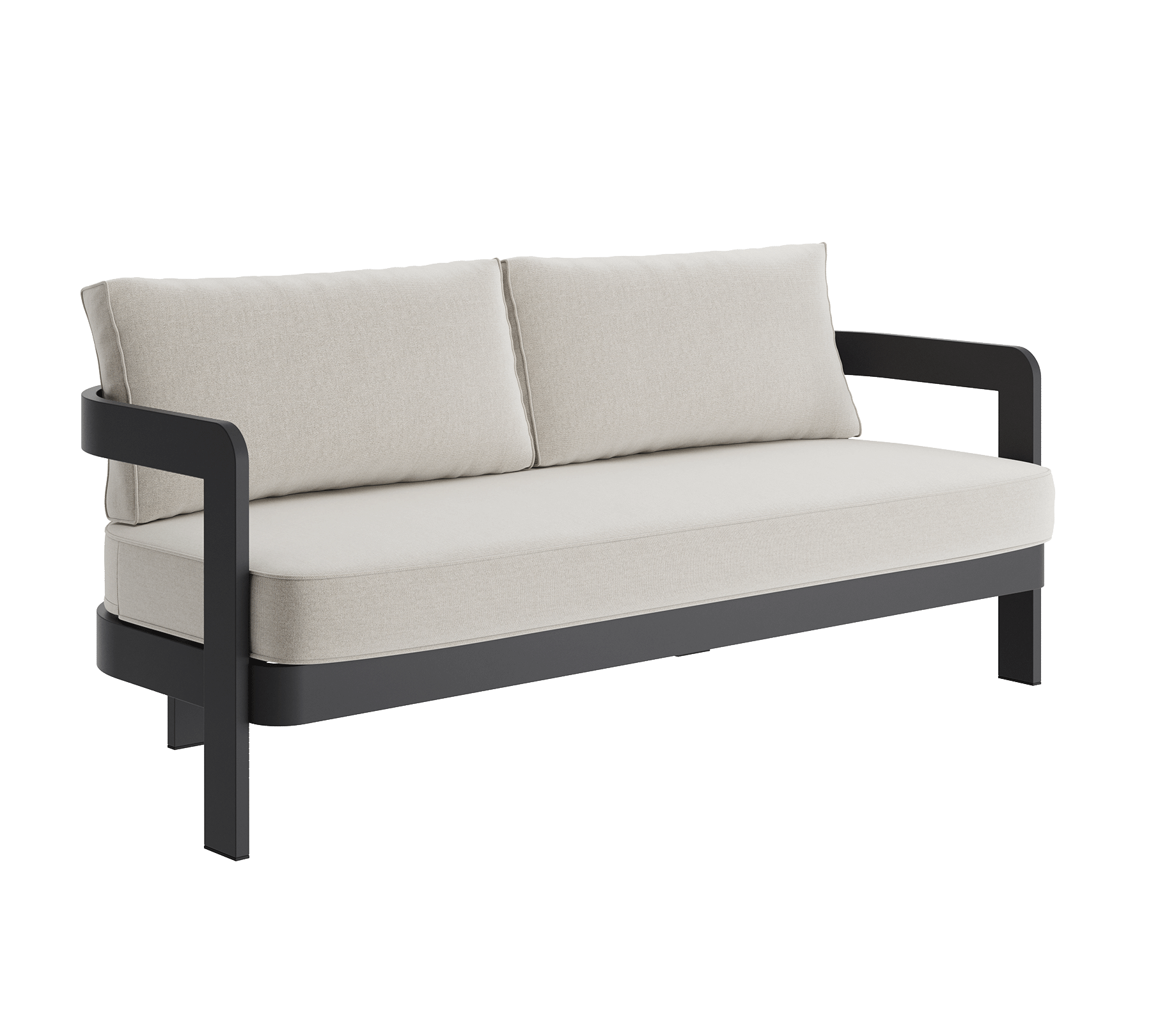 N3 Three Seater Sofa Kohl Bone Canvas Aluminium