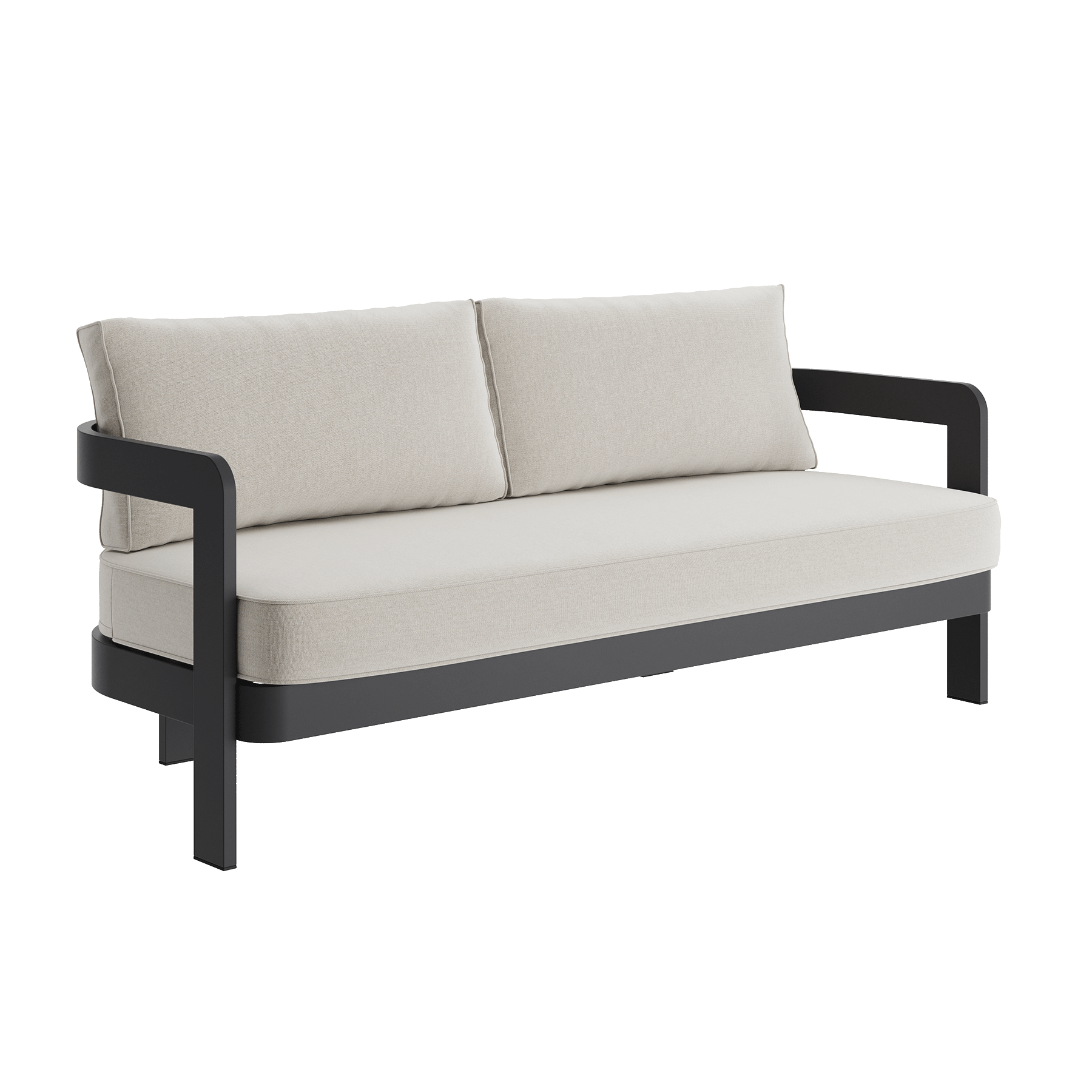 N3 Three Seater Sofa Kohl Bone Canvas Aluminium
