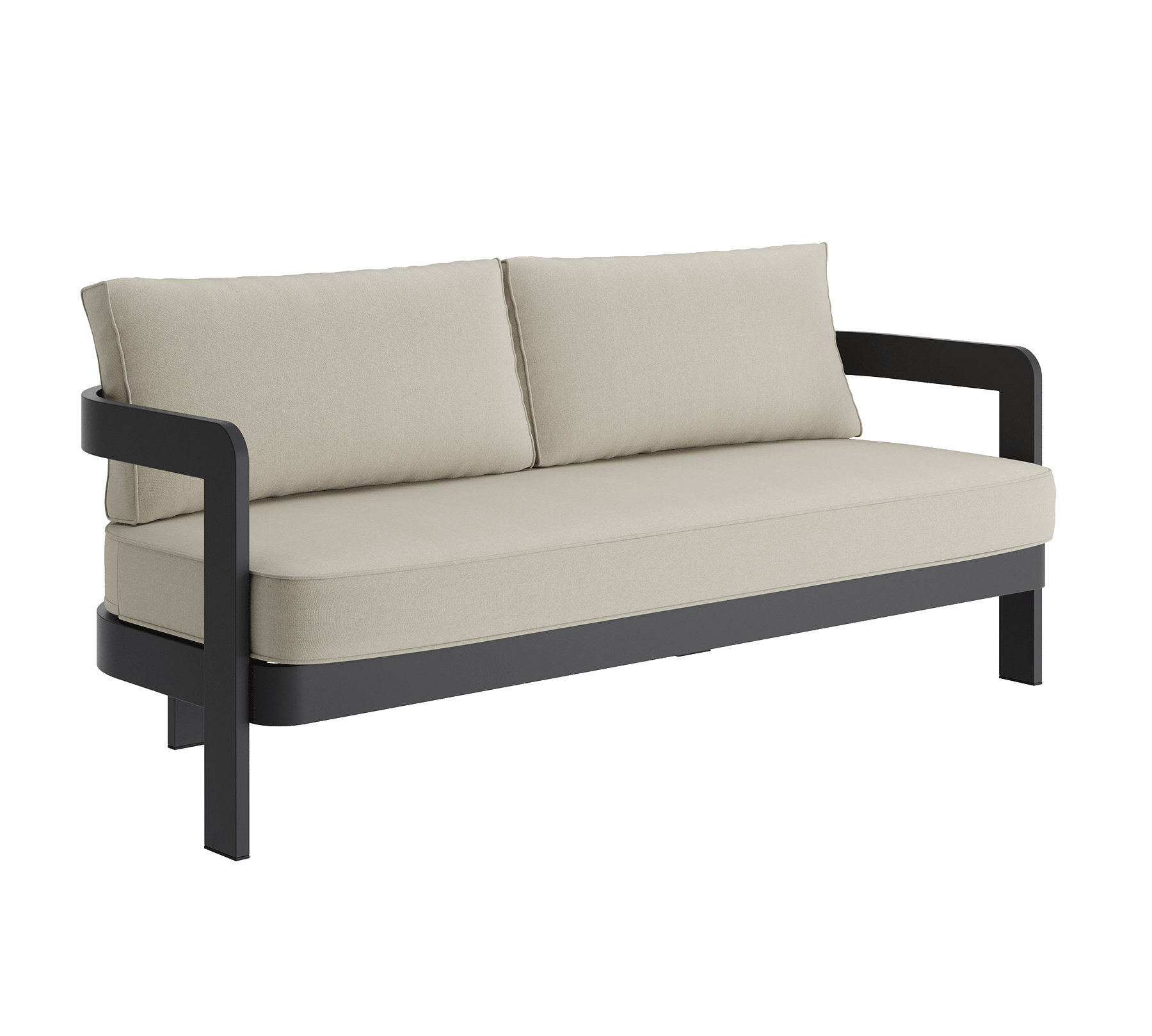 N3 Three Seater Sofa Kohl Sand Canvas Aluminium