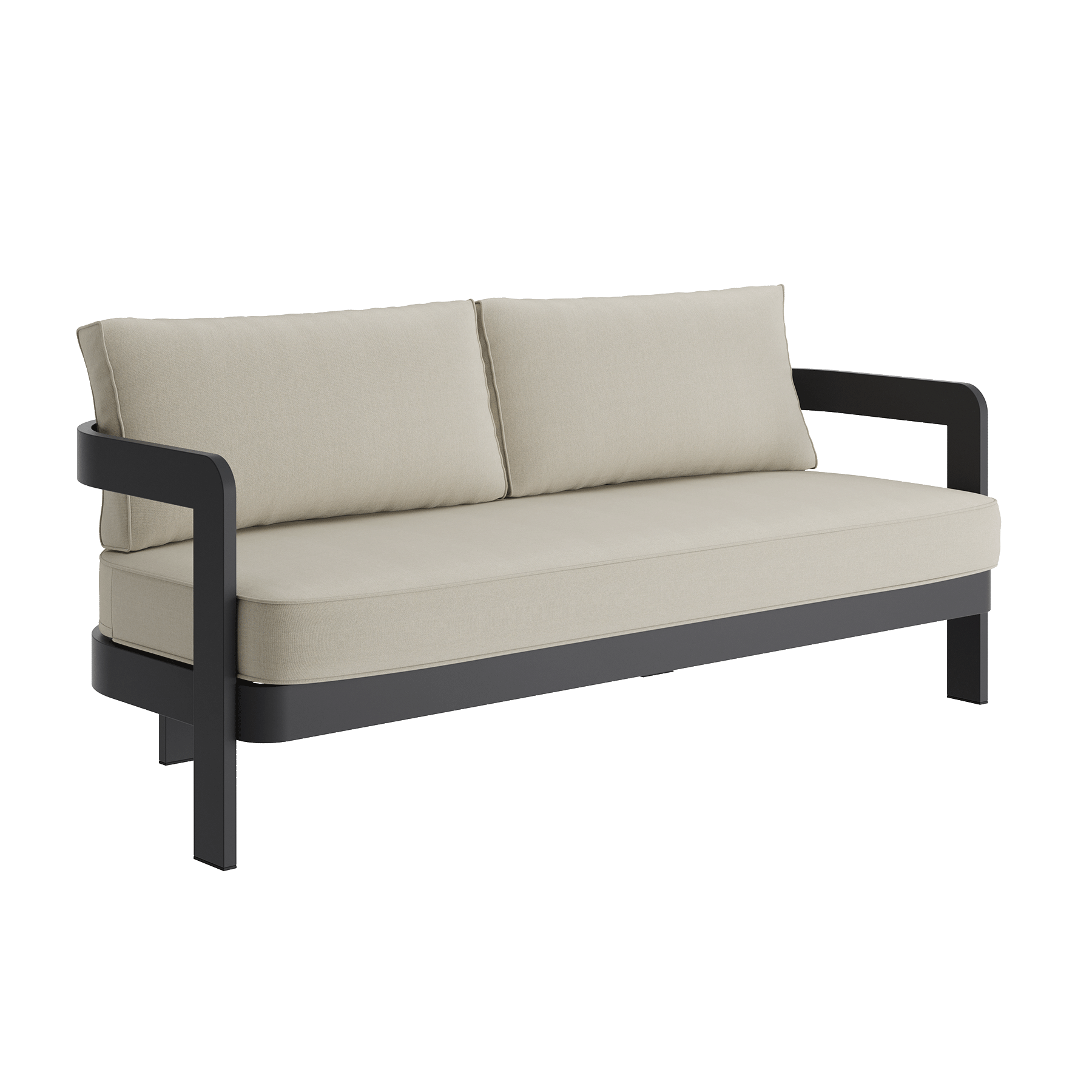 N3 Three Seater Sofa Kohl Sand Canvas Aluminium