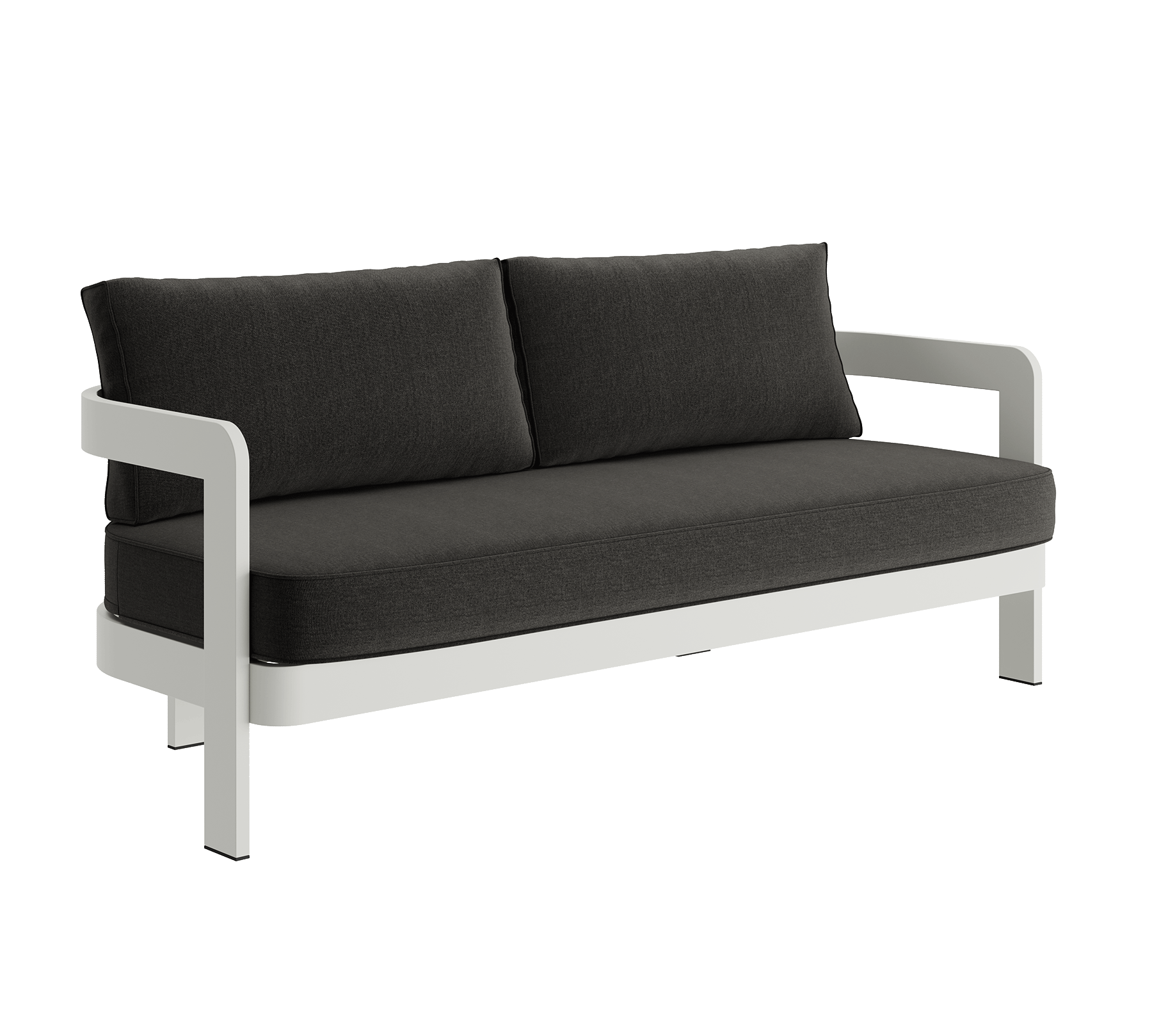 N3 Three Seater Sofa Stone Shadow Canvas Aluminium