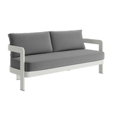 N3 Three Seater Sofa Stone Smoke Weave Aluminium