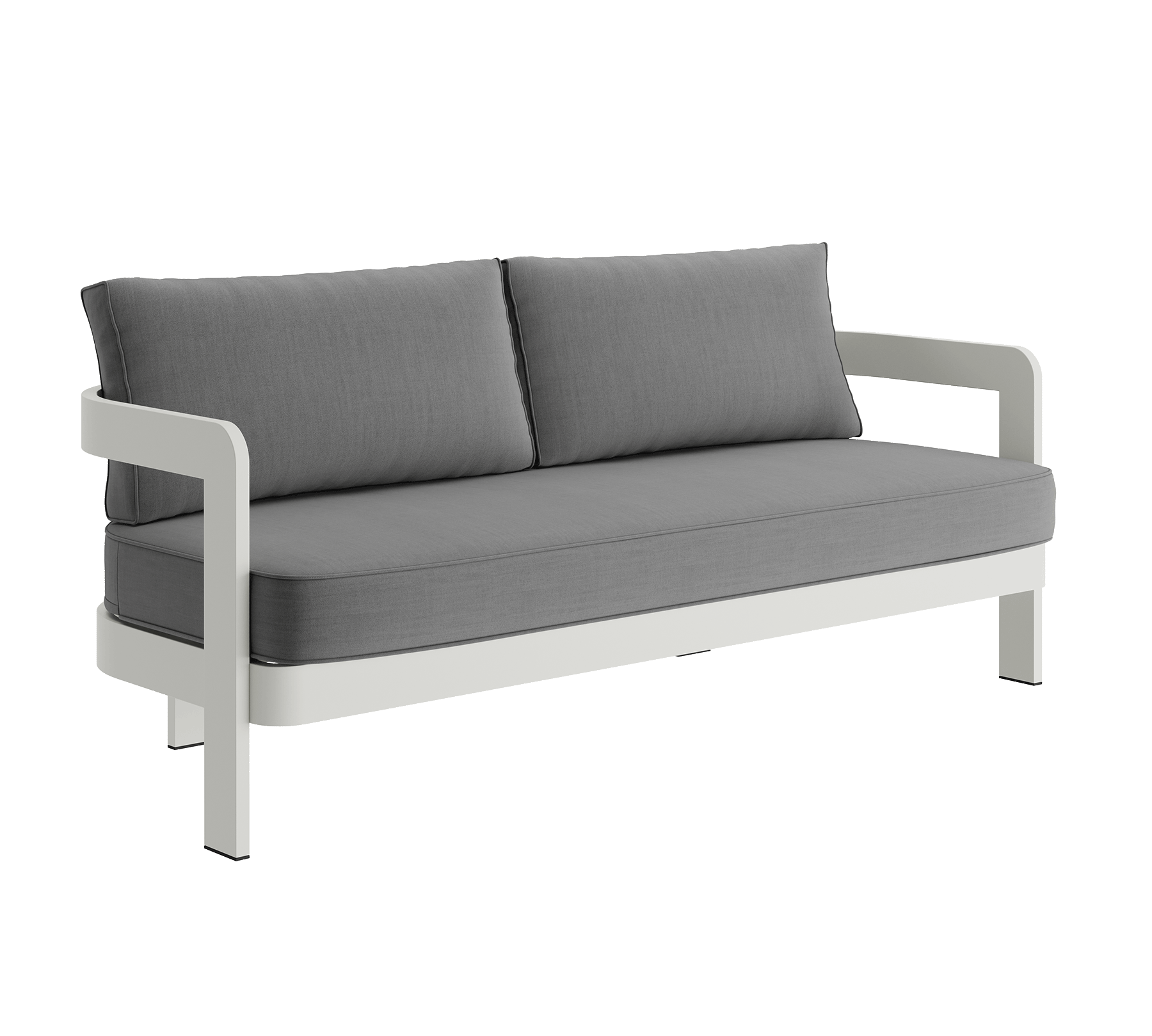 N3 Three Seater Sofa Stone Smoke Weave Aluminium