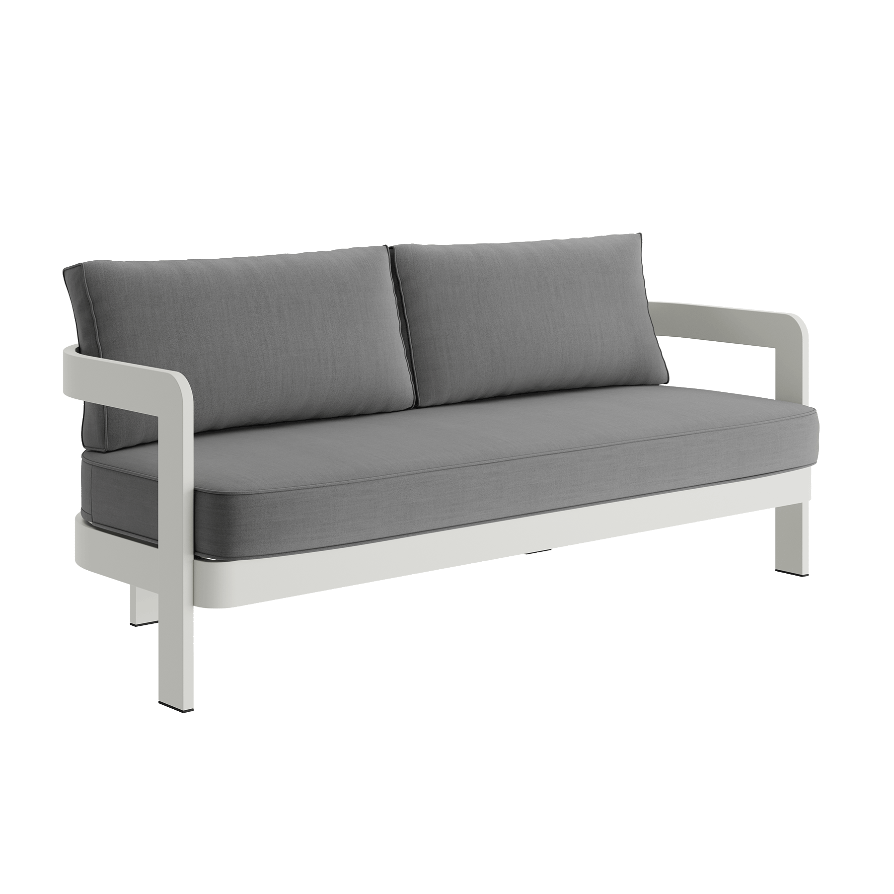 N3 Three Seater Sofa Stone Smoke Weave Aluminium