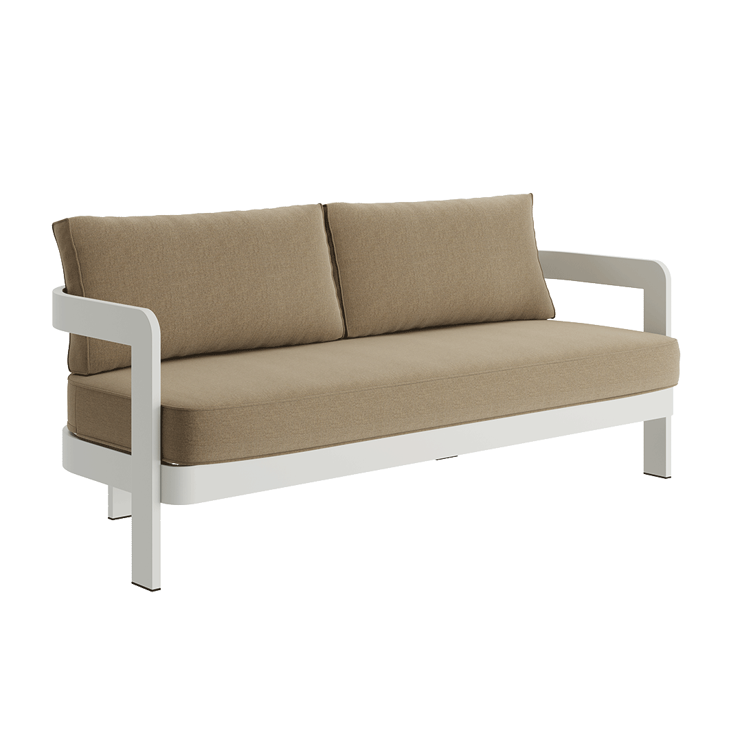 N3 Three Seater Sofa Stone Wheat Canvas Aluminium