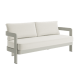 N3 Three Seater Sofa Taupe Cirrus Textured Weave Aluminium