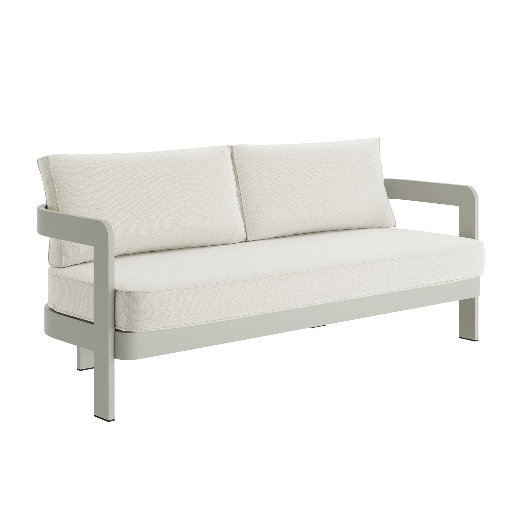 N3 Three Seater Sofa Taupe Cirrus Textured Weave Aluminium