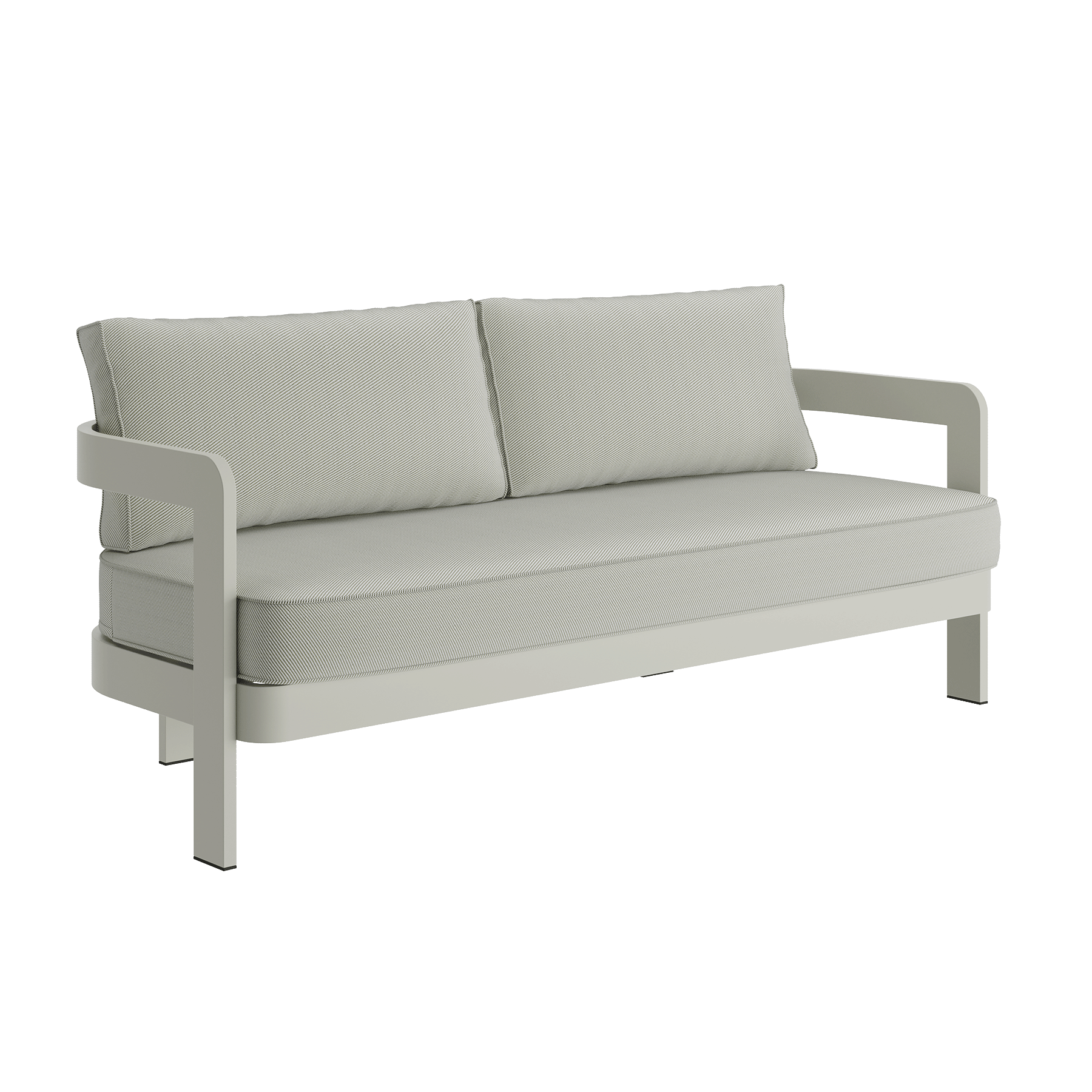 N3 Three Seater Sofa Taupe Sage Twill Aluminium