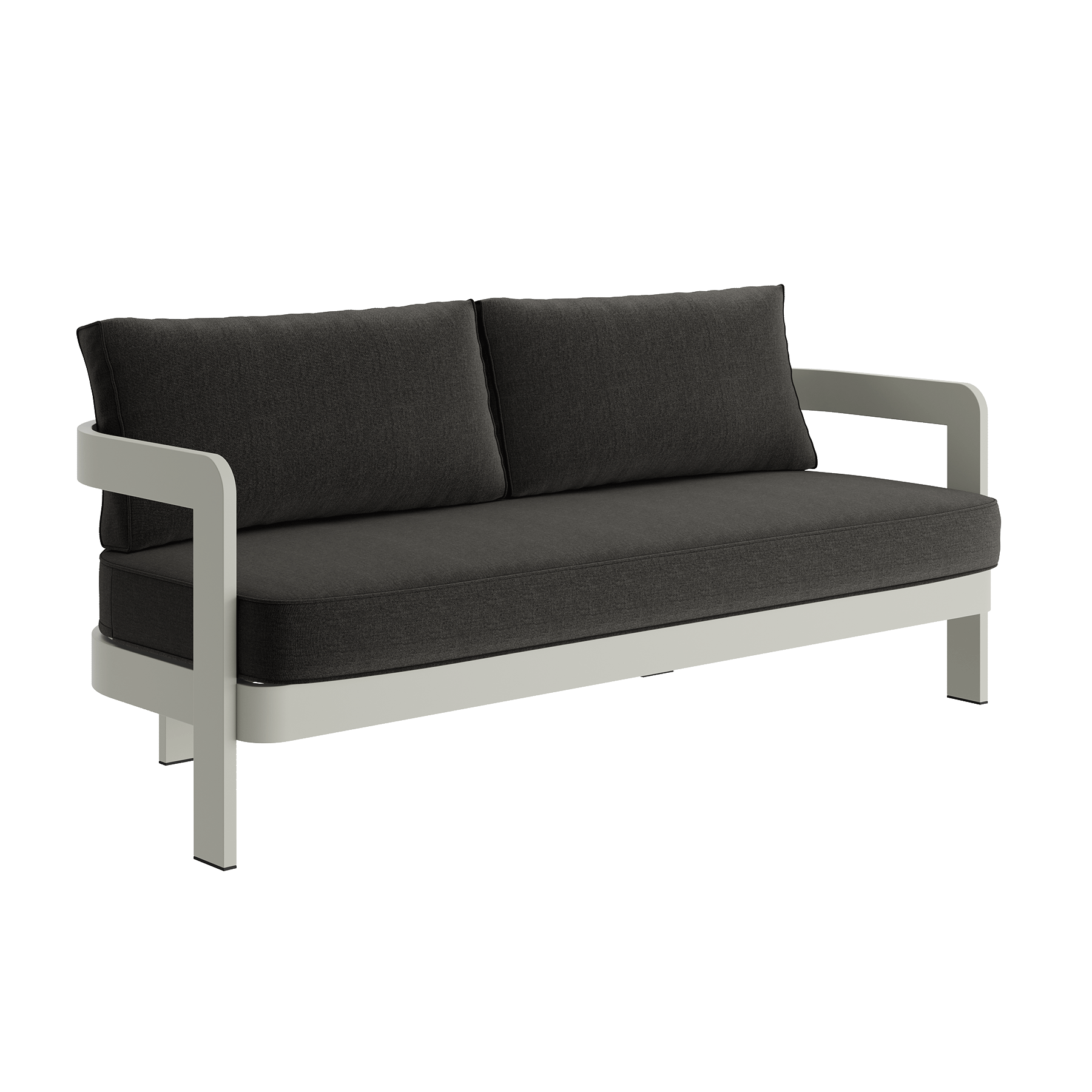 N3 Three Seater Sofa Taupe Shadow Canvas Aluminium