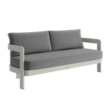 N3 Three Seater Sofa Taupe Smoke Weave Aluminium