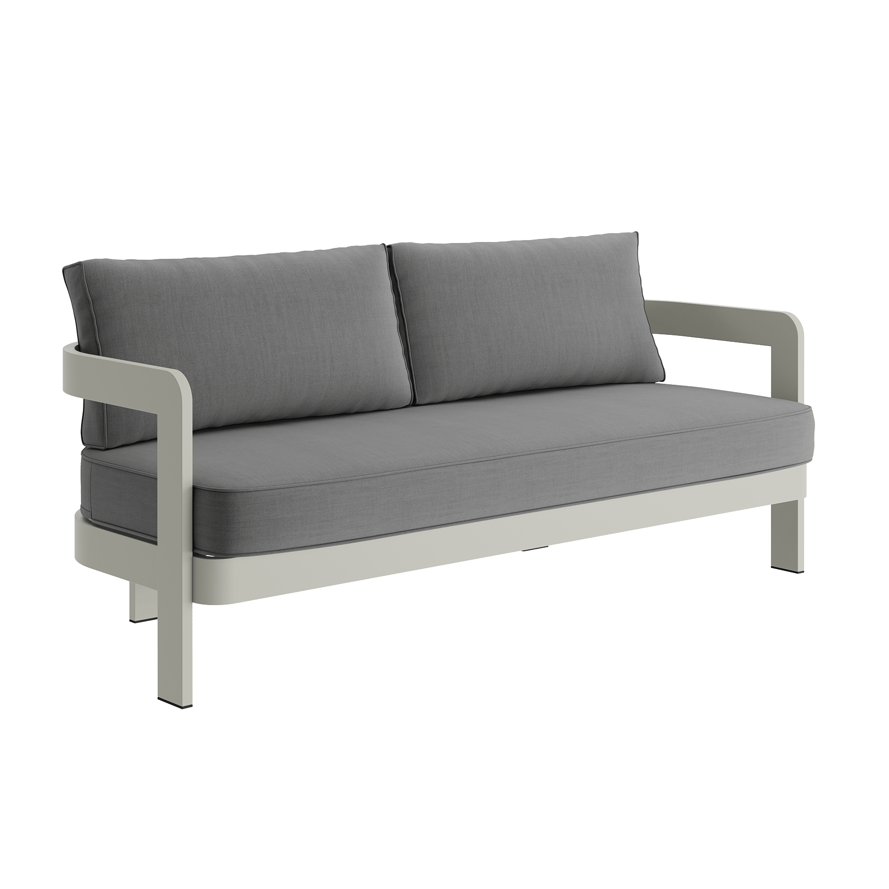 N3 Three Seater Sofa Taupe Smoke Weave Aluminium
