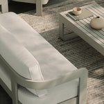 Three Seater Sofa Cirrus Textured Weave Taupe Coffee Table Champagne Rug