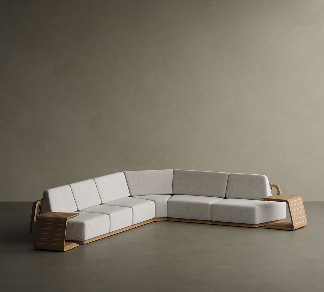 N6 outdoor teak corner sofa light