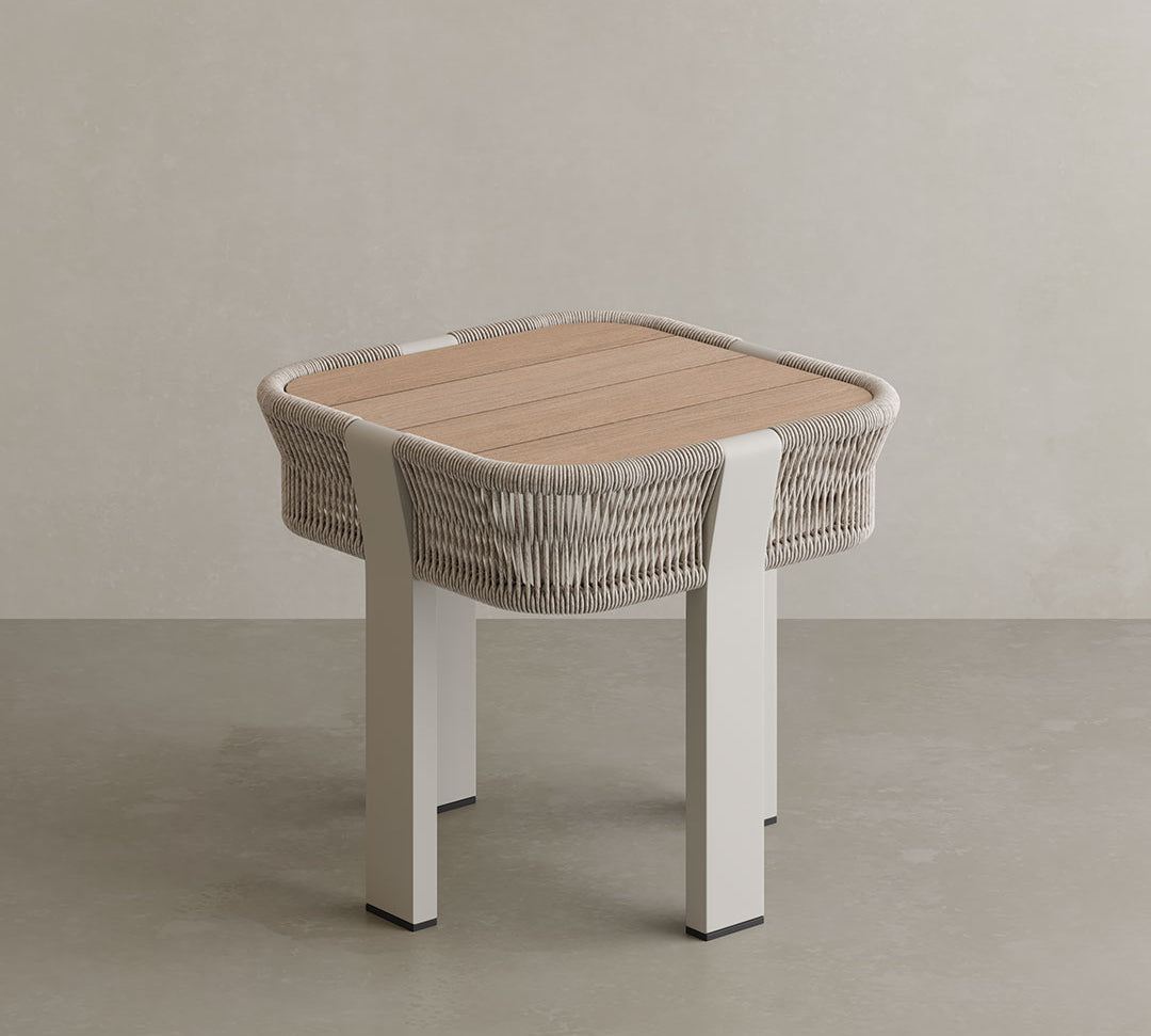 N7 teak and aluminium outdoor side table