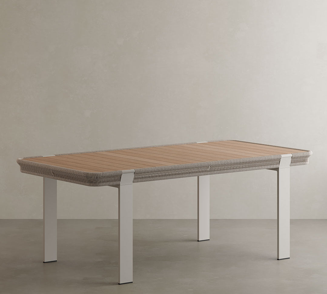 N7 teak and aluminium outdoor dining table