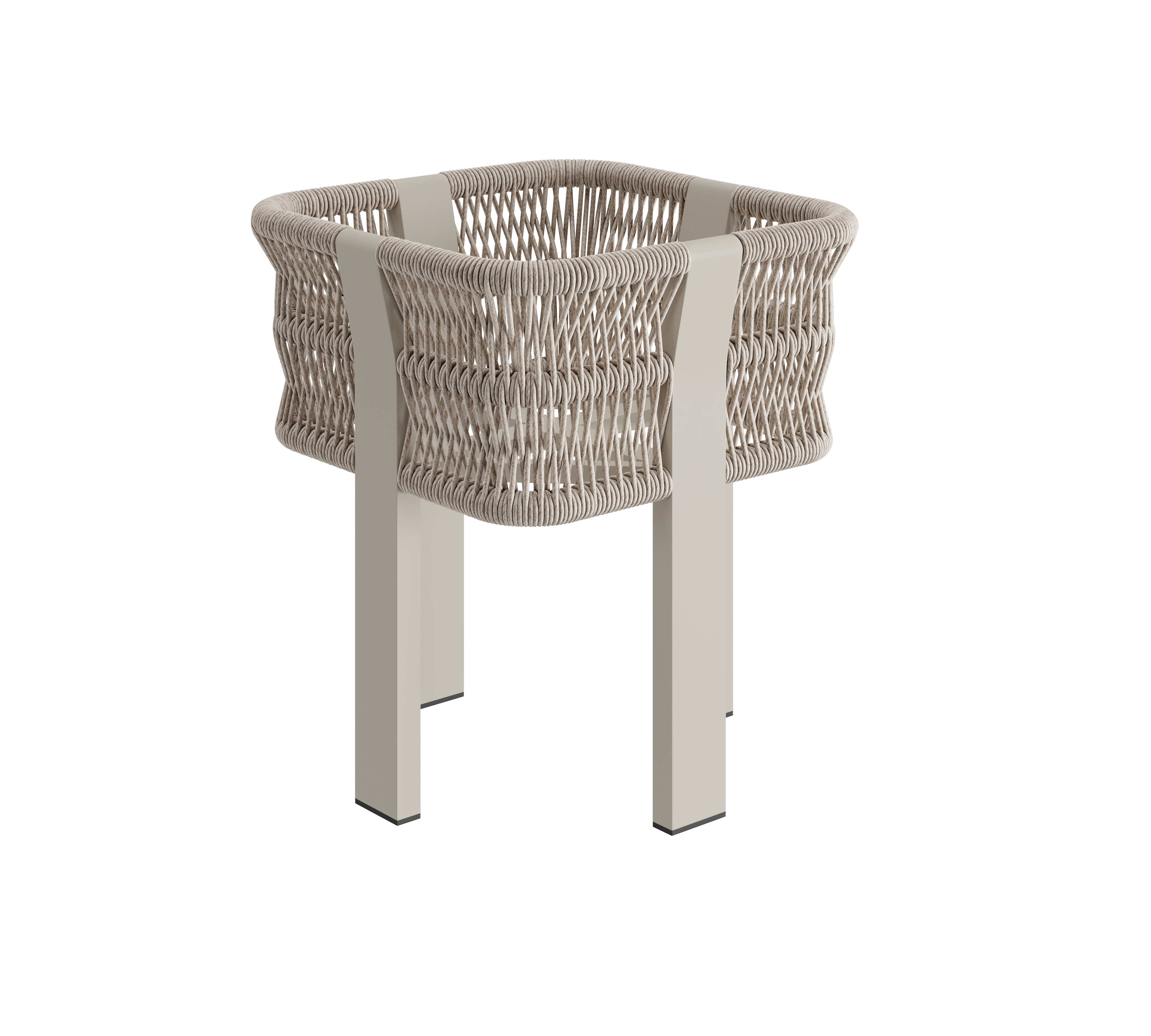 N7 small planter in natural weave with aluminium & rope detail product image