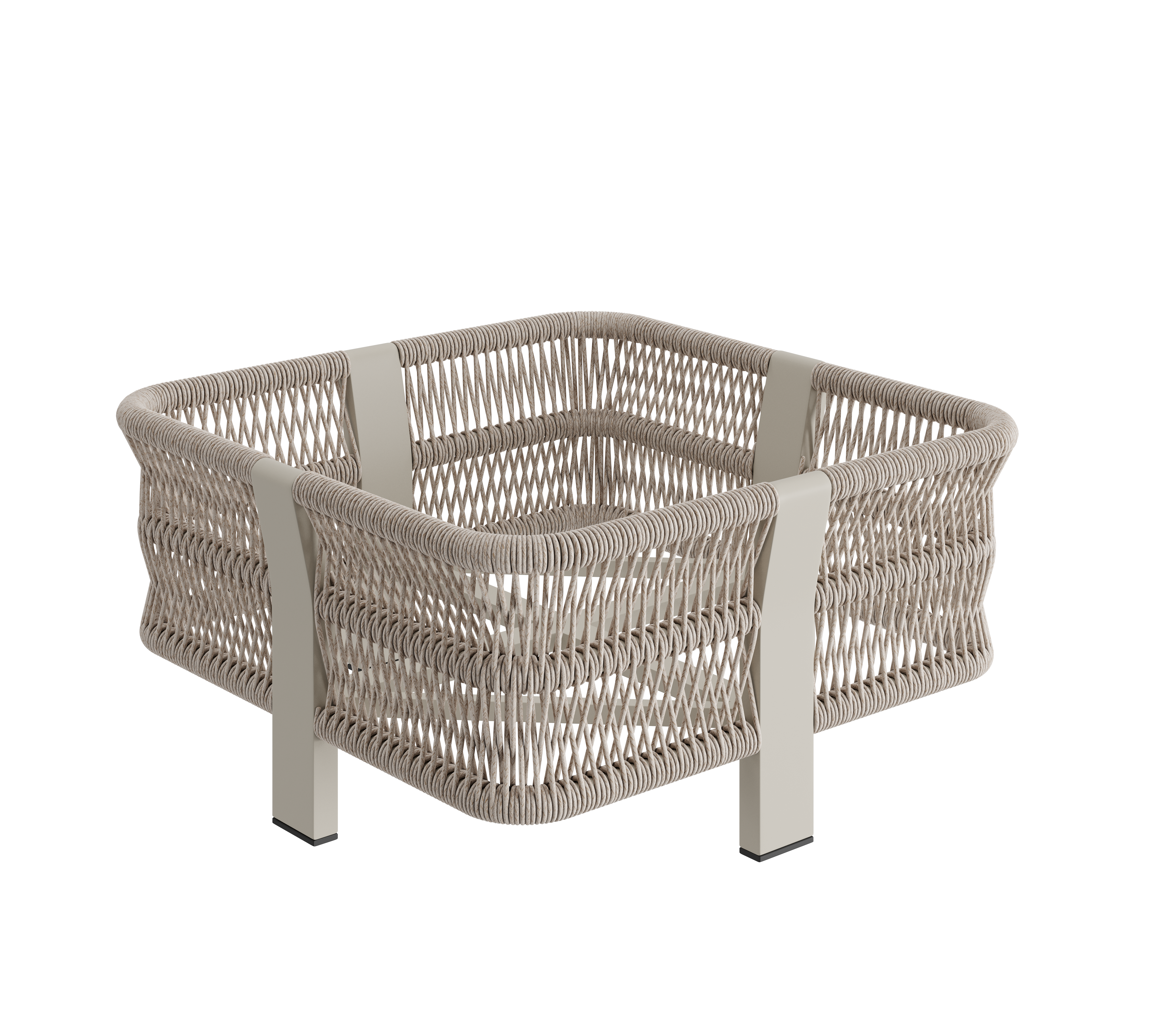 N7 large planter in natural weave with aluminium & rope detail product image