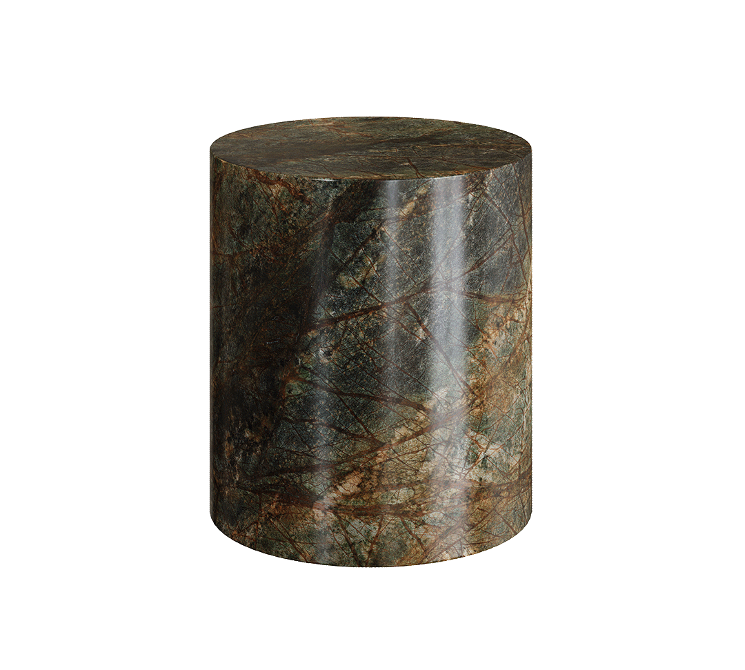 Porto Forest Green Marble Side Table 40cm