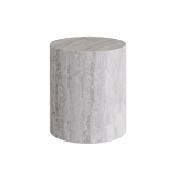 Porto Grey Travertine Side Table 40cm
