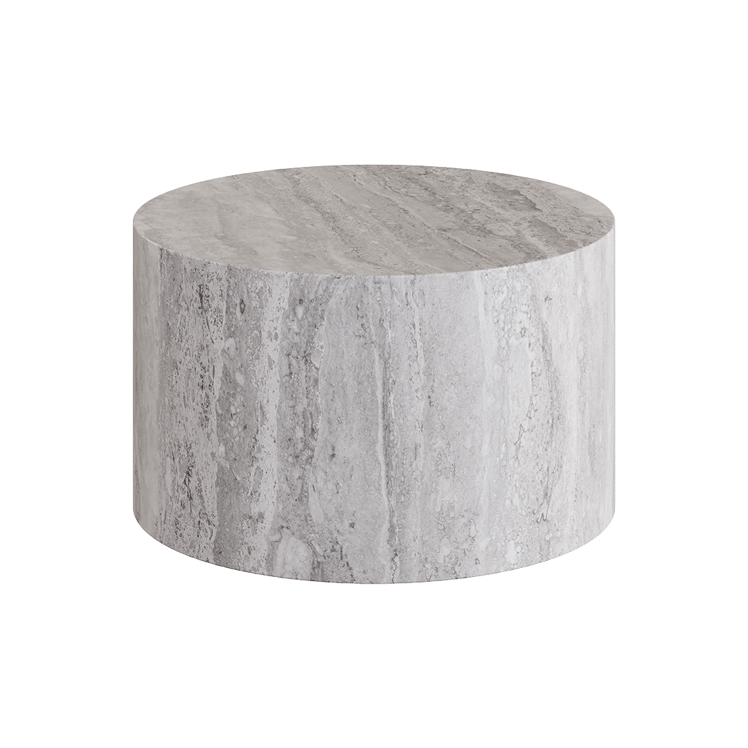 Porto 60cm grey travertine coffee table
