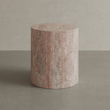 Porto Red Travertine Side Table 40cm
