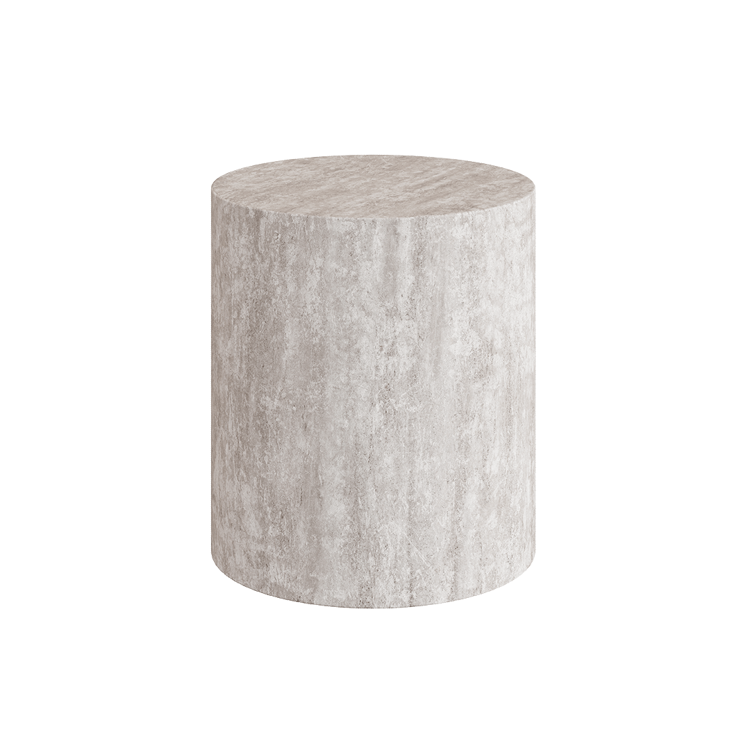 Porto White Travertine Side Table 40cm