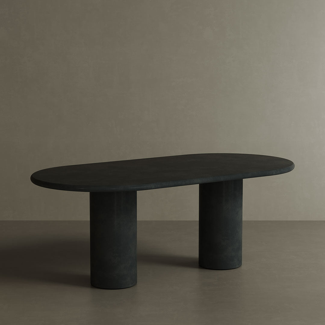 Reine Black Outdoor Indoor Microskin Dining Table