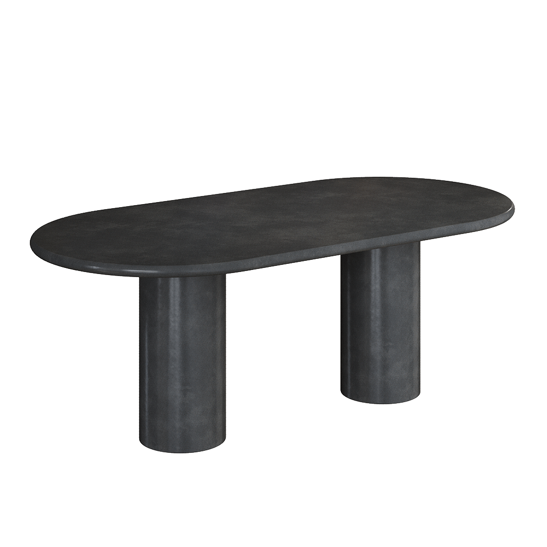 Reine Black Outdoor Indoor Microskin Dining Table