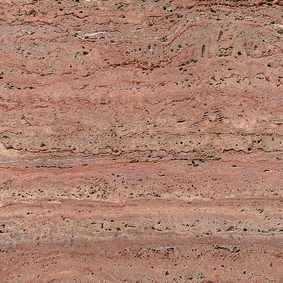 Red Travertine Unfilled Swatch