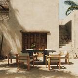 Reine Black Outdoor Indoor Microskin Dining Table