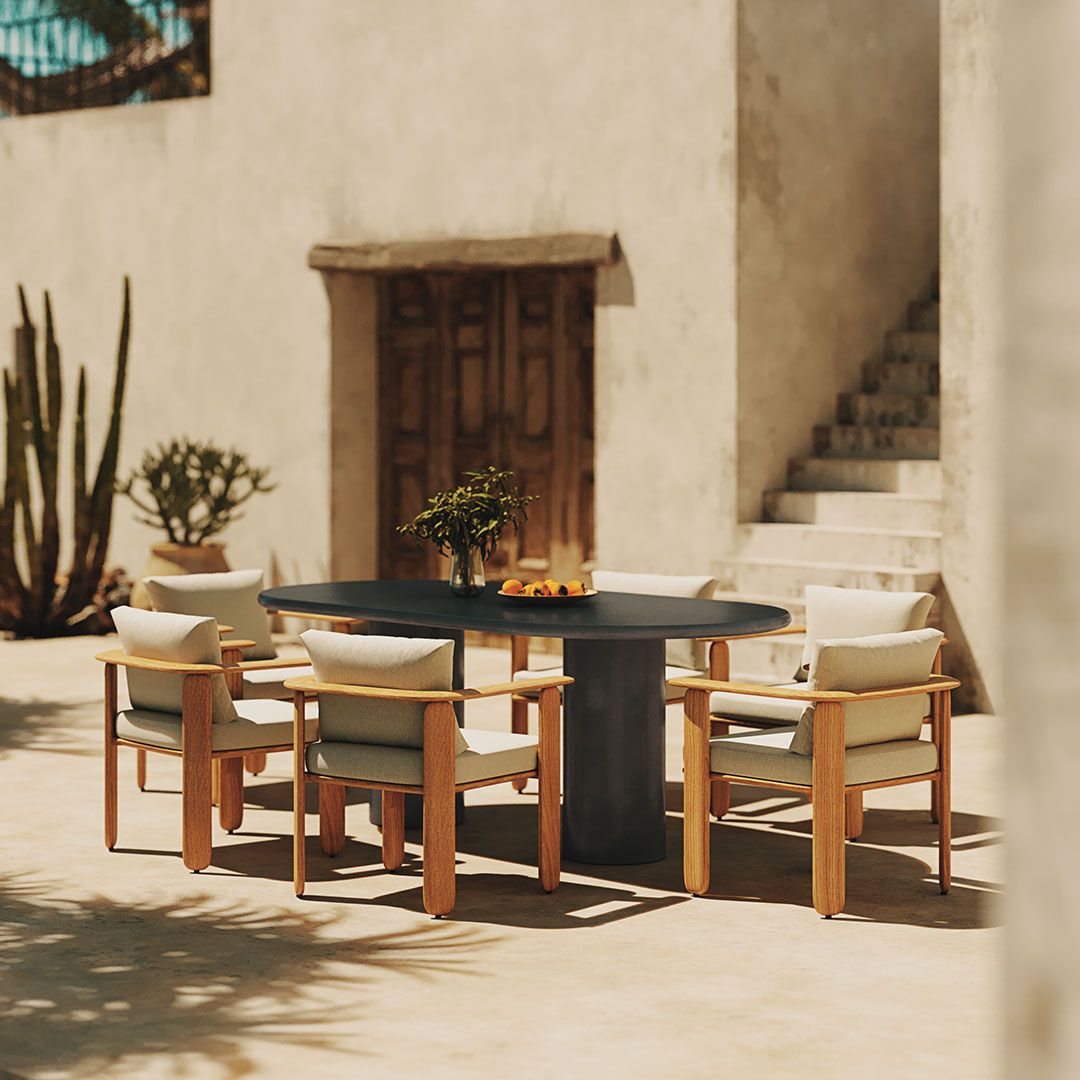Reine Black Outdoor Indoor Microskin Dining Table