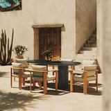 Reine Black Outdoor Indoor Microskin Dining Table